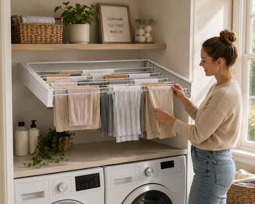 Wall mounted pull out drying - mounted,