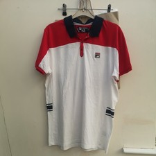 Fila White Line Vintage Top size L pit to pit 21" poppers over to right as wear 