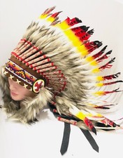 Indian Headdress Native American Feather Head Dress Large German Flag