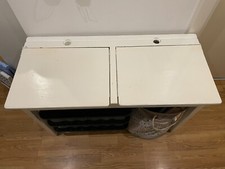 Genuine Vintage Pine Wood Old School Desk (Double) Flip-up Lids and Ink Wells*