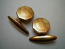 GENUINE RETRO GOLD PLATED ART DECO DESIGN CHAIN LINKED CUFFLINKS