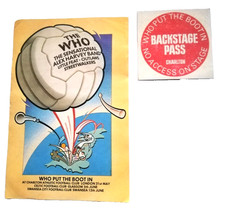 Original 1976 The Who "Who Put The Boot In" promo Sticker and Back Stage Pass