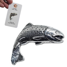 Trout Pin Badge Pewter Brown