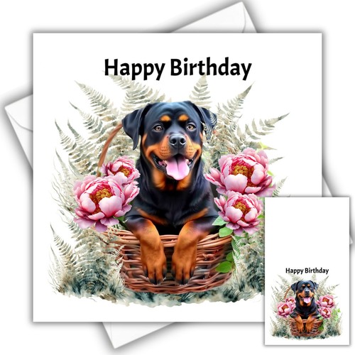 Rottweiler birthday card with - card,