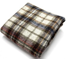 Red Blue Check Wool Fabric