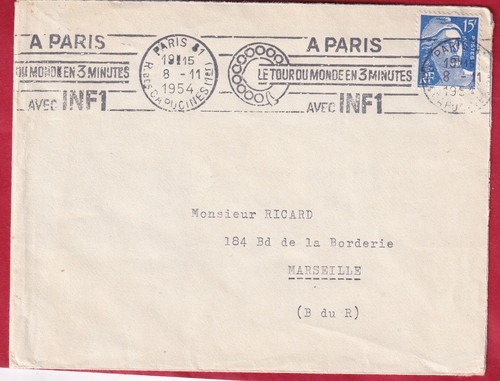 France 1954 cover maurice - 1954,