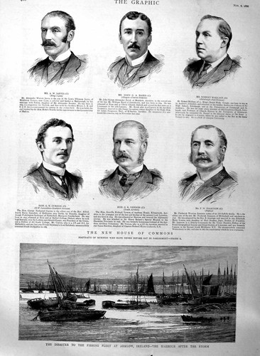 Old antique print 1886 - antique,