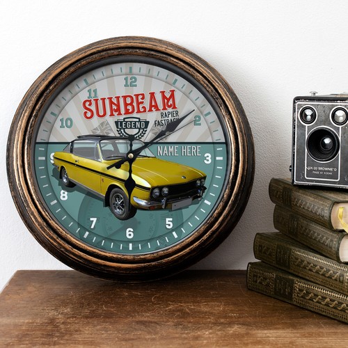 Personalised car clock sunbeam - car,