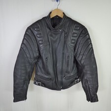 Richa Ladies Motorcycle Jacket Black Leather Biker UK 10