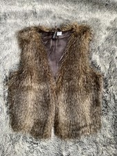 H&M Women Waistcoat Faux Fur