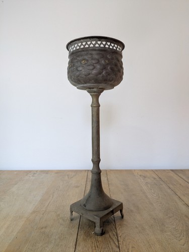 Vintage brass planter pedestal - brass,
