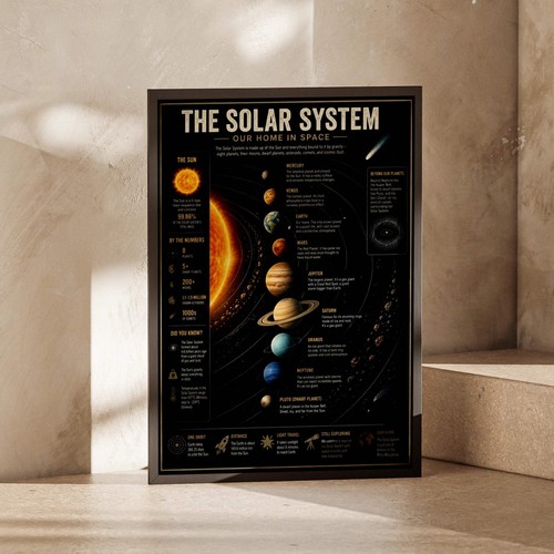 Solar system poster space - solar, poster,