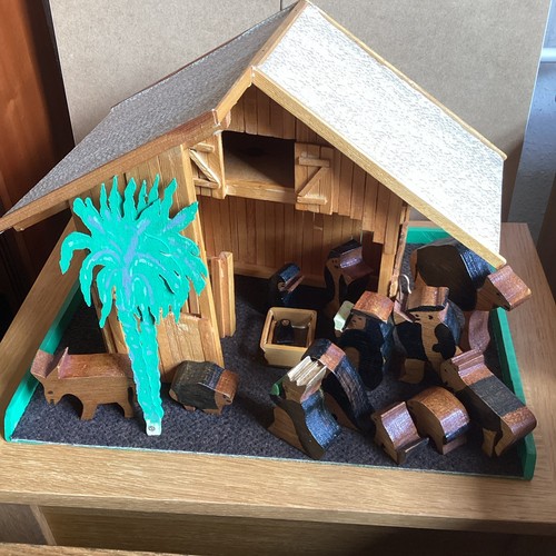 Wooden vintage nativity - vintage,