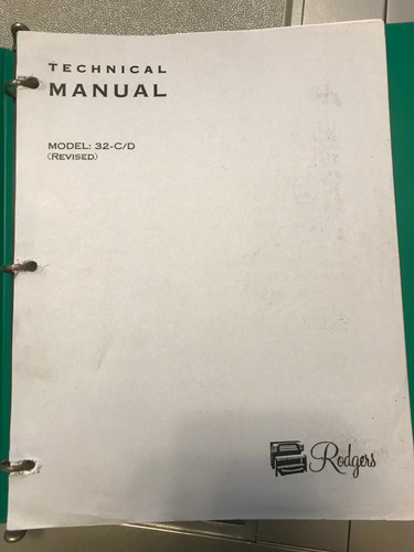Rodgers organ tech manuals - tech,