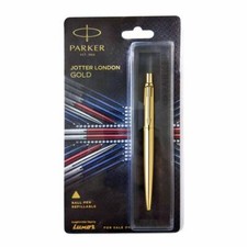 Parker JOTTER Gold Trim GT Ball Point Pen, Blue Ink, Fine Tip, New, Jotter