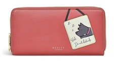 RADLEY - SLEEPY DOG - RED LEATHER - ZIP AROUND LARGE PURSE WALLET - RRP £99