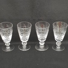 Set of 4 Stuart Crystal "Imperial" Cut pattern Wine Glasses 130mm tall