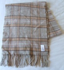 MARKS & SPENCER MERINO WOOL & CASHMERE BLEND SCARF - NATURAL MIX - MADE IN UK