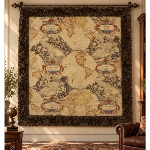 Vintage french printed world - vintage,