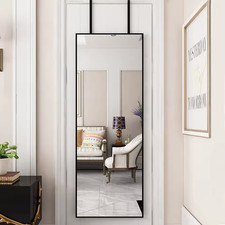 Over the Door Full Length Mirror Hanging Bedroom Wardrobe Wall Make up Mirror UK
