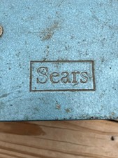 Sears Metal Tool Box Blue Red