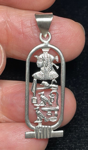 925 sterling silver - silver, cartouche