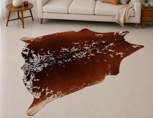 Genuine brown white - brown, cowhide