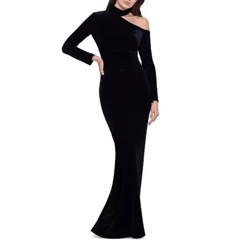 Xscape black velvet cutout - black,