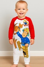 Fireman Sam Kids One Piece  Boys Girls Pyjamas Fleece Sleepwear All In One 2 Yrs