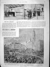 Old Antique Print 1899 Ship