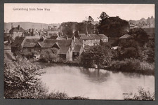 Postcard Godalming nr Guildford Surrey town houses from New Way