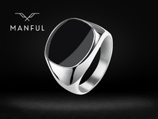 Onyx silver signet - signet, ring