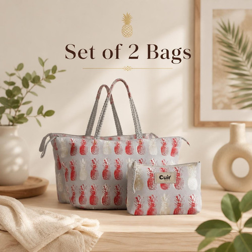 Pineapple print cotton tote - print,