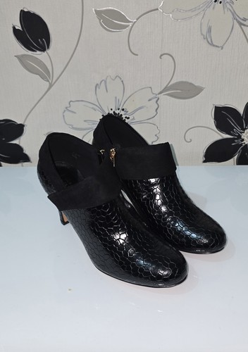 Lotus maya black croc ankle - croc,