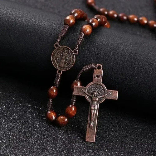Wooden rosary cross handmade - rosary,
