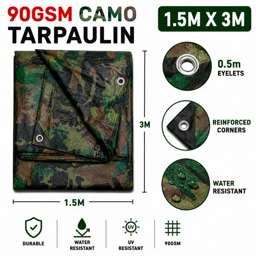 Camouflage tarpaulin x 3m - 1.5,