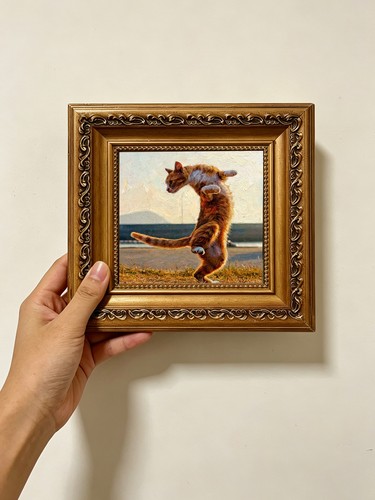 Playful jumping ginger tabby - playful,