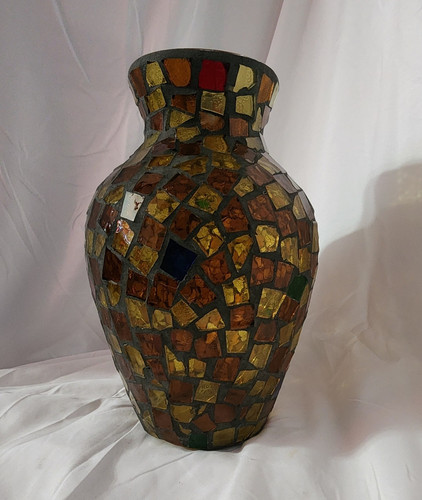 Mosaic glass flower vase - glass,