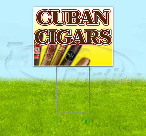 Cuban cigars 18x24 yard sign - cigars,