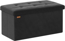  Folding Storage Ottoman FOR AUCTION Velvet Storage Bench, Footrest, Bed End 