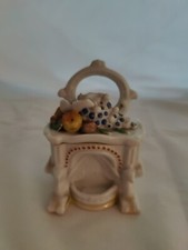 Antique Porcelain Conta & Boehme Fairing Fireplace Trinket Box Fruit
