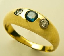 14k GOLD Sapphire And Diamond