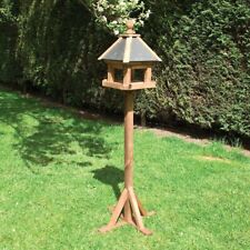ROWLINSON BIRD TABLE LAVERTON TALL WOODEN SLATE WOOD HOUSE GARDEN BIRDS STANDING