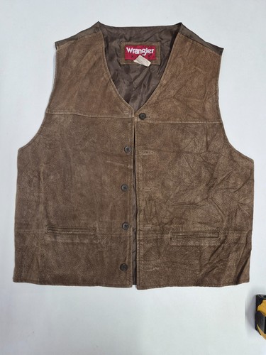 Vintage leather waistcoat - , 40"