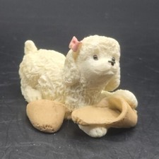 Poodle Figurine Mini Dog White