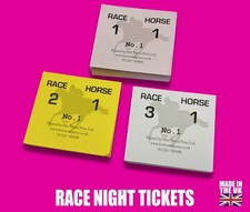Race Night Tote Tickets  / Fundraising Tickets 6,400 Tickets 8 Horses 8 Races