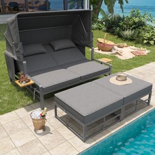 Garden Sun Lounger Set For 2-4