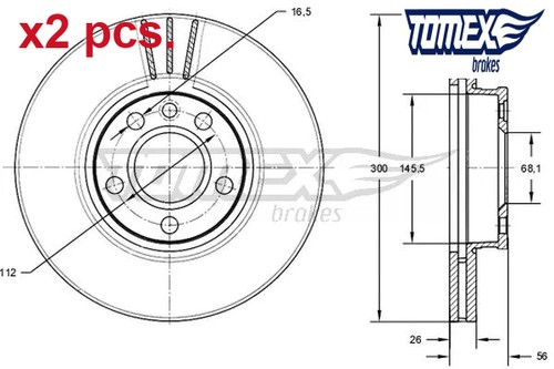 Pcs front brake disc set - front,