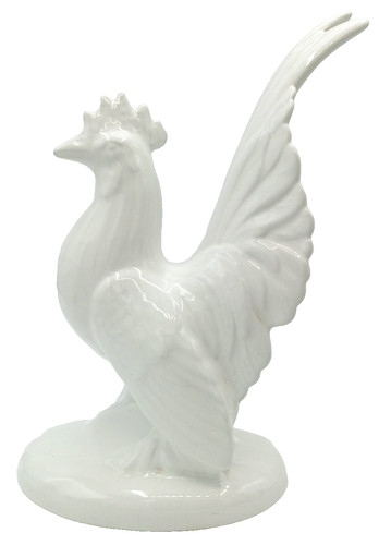 White ceramic chicken hen - ceramic,