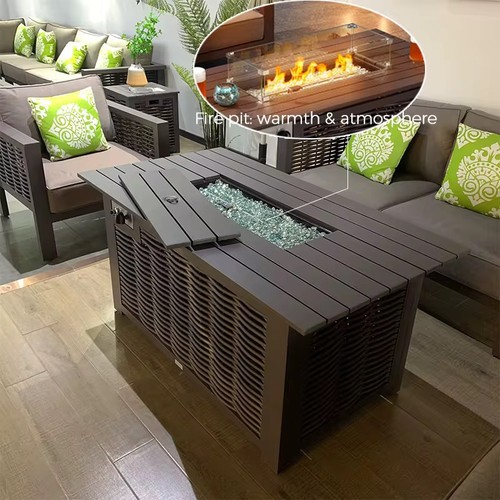 Aluminium gas fire - aluminium, dining